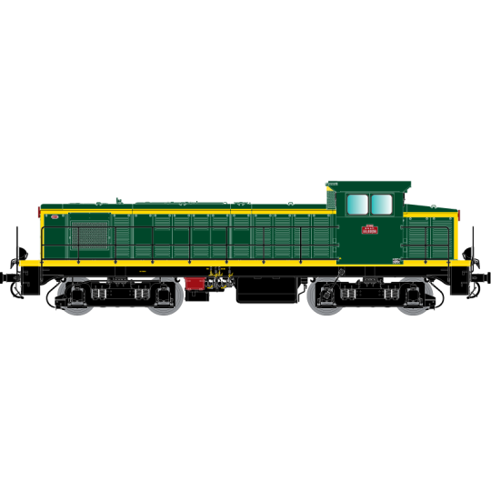 R37_HO41037-R37 HO41037 SNCF BB 63138 diesel locomotive, green livery with yellow stripes, Les Aubrais depot