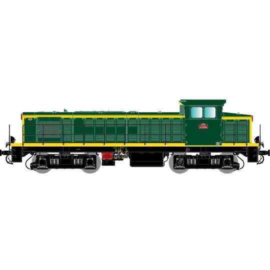 R37_HO41037-R37 HO41037 SNCF BB 63138 diesel locomotive, green livery with yellow stripes, Les Aubrais depot