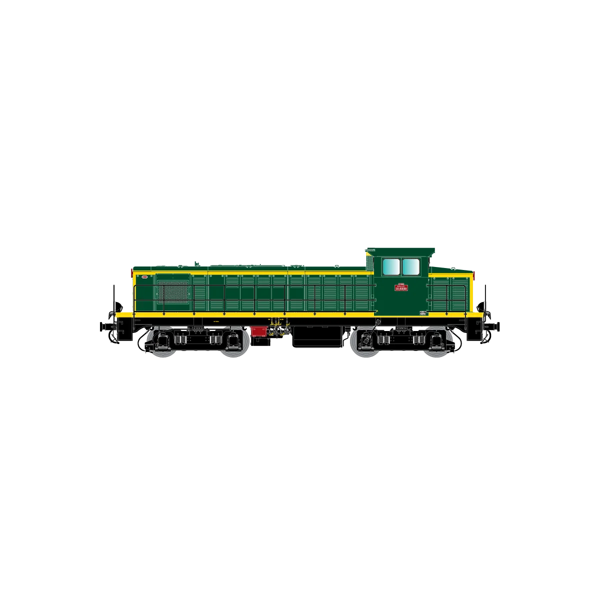 R37 HO41037 SNCF BB 63138 diesel locomotive, green livery with yell...
