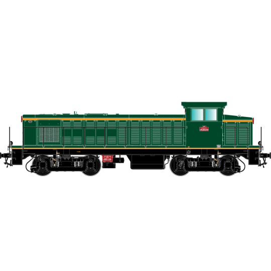 R37_HO41101DS-R37 HO41101DS Locomotive diesel 040 DE 503, SNCF, livrée verte et bandes oranges, dépôt Nîmes, digital sonorisée