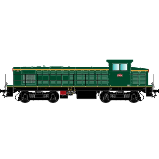 R37_HO41102DS-R37 HO41102DS Locomotive diesel 040 DE 577, SNCF, livrée verte et bandes oranges, dépôt Toulouse, digital sonorisée