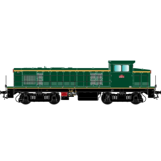 R37_HO41104-R37 HO41104 Locomotive diesel 040 DE 704, SNCF, livrée verte et bandes oranges, dépôt Noisy