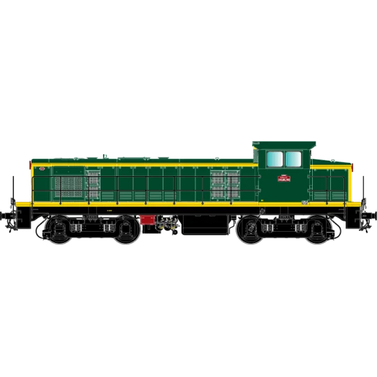 R37_HO41105DS-R37 HO41105DS 040 DE 785 diesel locomotive, SNCF, green livery with yellow stripes, Montargis depot, digital sound system