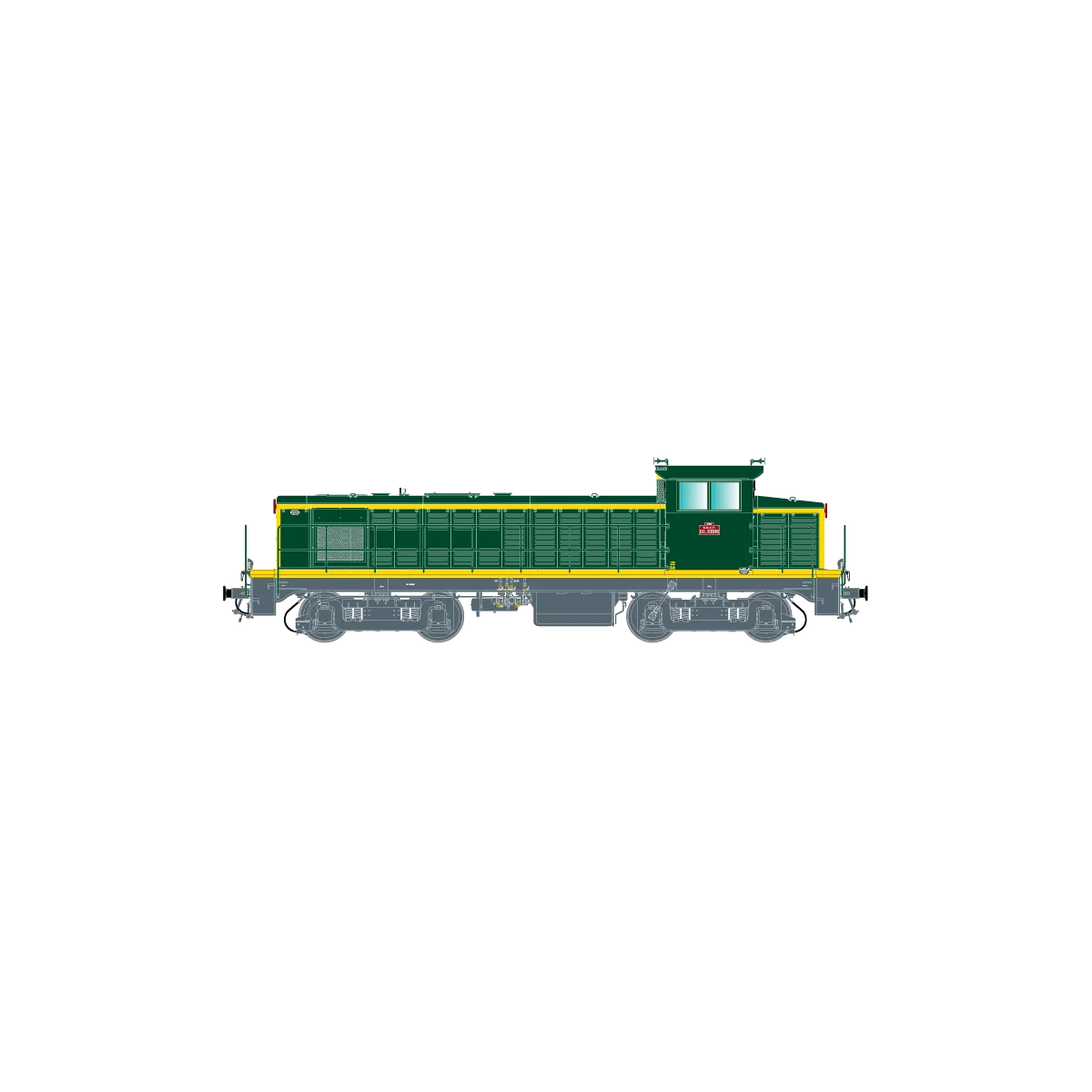 R37 HO41106DS SNCF BB 63510 diesel locomotive, green livery with ye...