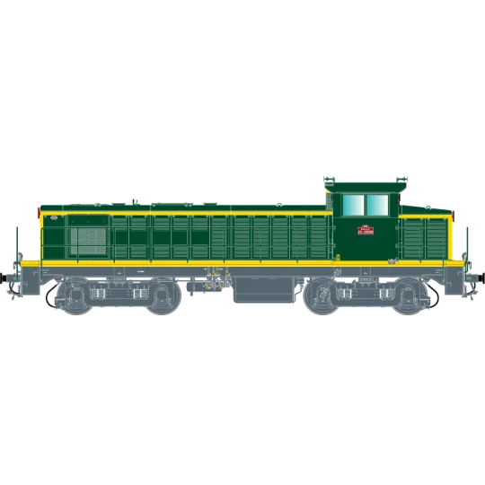 R37_HO41106-R37 HO41106 SNCF BB 63510 diesel locomotive, green livery with yellow stripes, Rennes depot