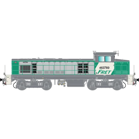 R37_HO41107DS-R37 HO41107DS Locomotive diesel BB 63789, SNCF, livrée FRET, dépôt Lyon-Vaise, digital sonorisée