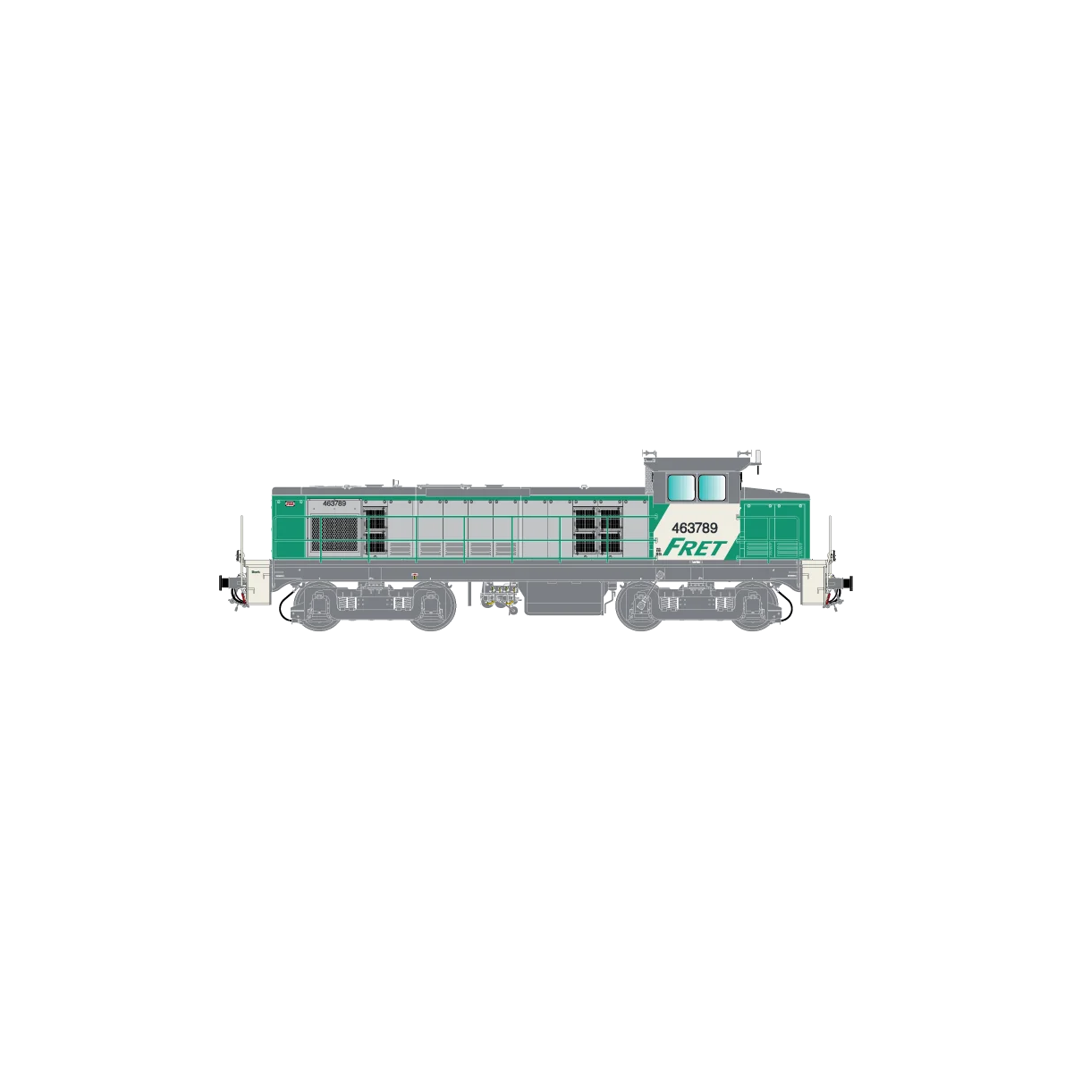 R37 HO41107 SNCF BB 63789 diesel locomotive, freight livery, Lyon-V...
