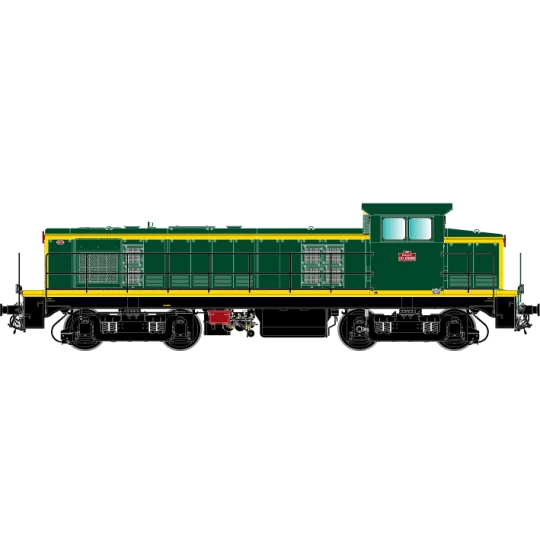 R37_HO41110-R37 HO41110 Locomotive diesel BB 63856 UM, SNCF, livrée verte et bandes jaunes, dépôt Portes