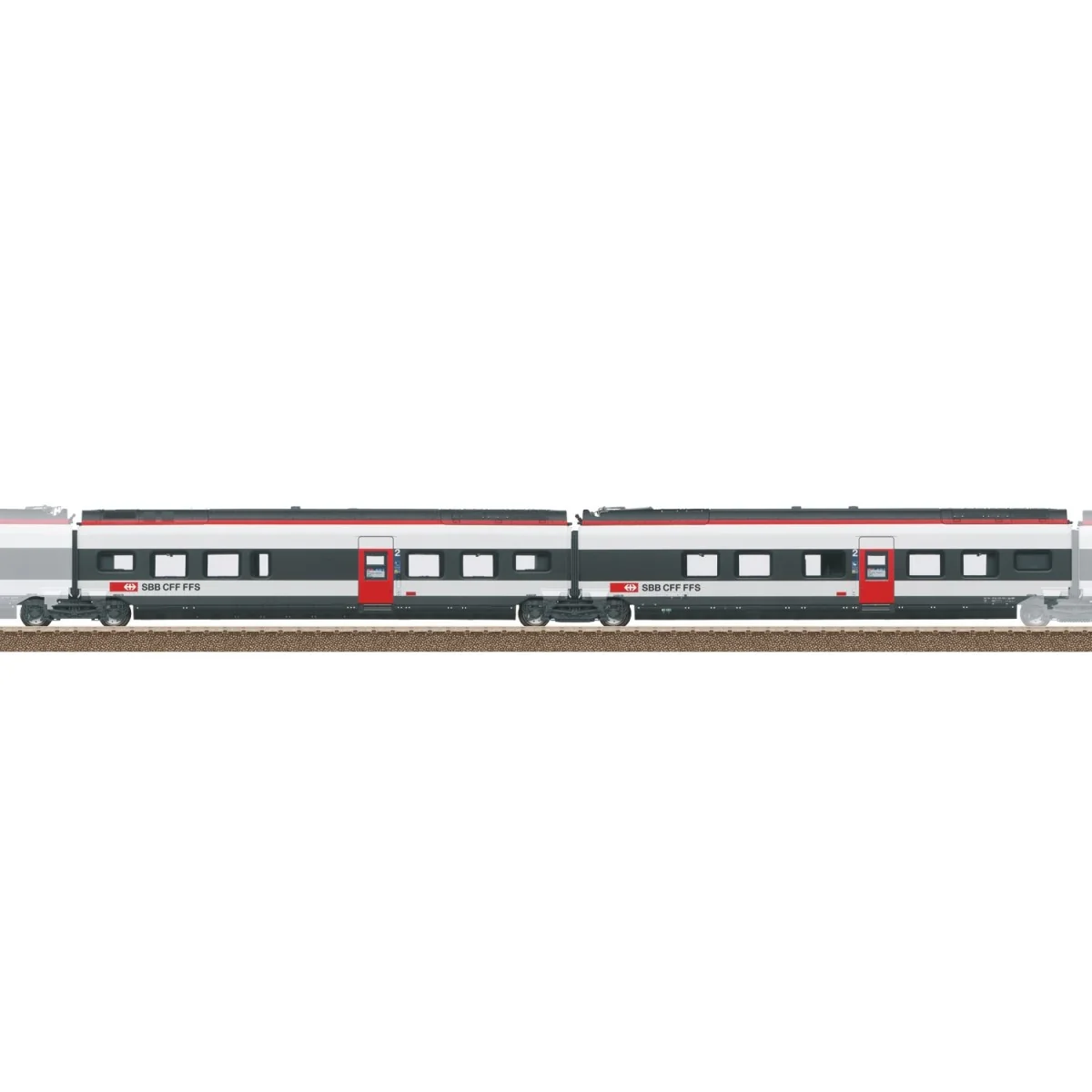 Trix 23281 Set of 2 additional 2nd class carriages RABe 501 Giruno ...