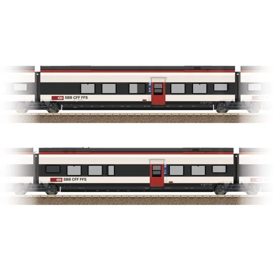 Trix_23281-Trix 23281 Set of 2 additional 2nd class carriages RABe 501 Giruno SBB