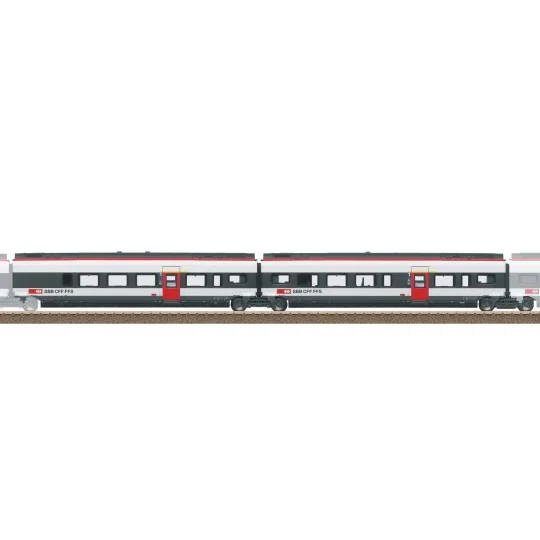 Trix_23283-Trix 23283 Set de 2 voitures complémentaires 1ère classe RABe 501 Giruno CFF