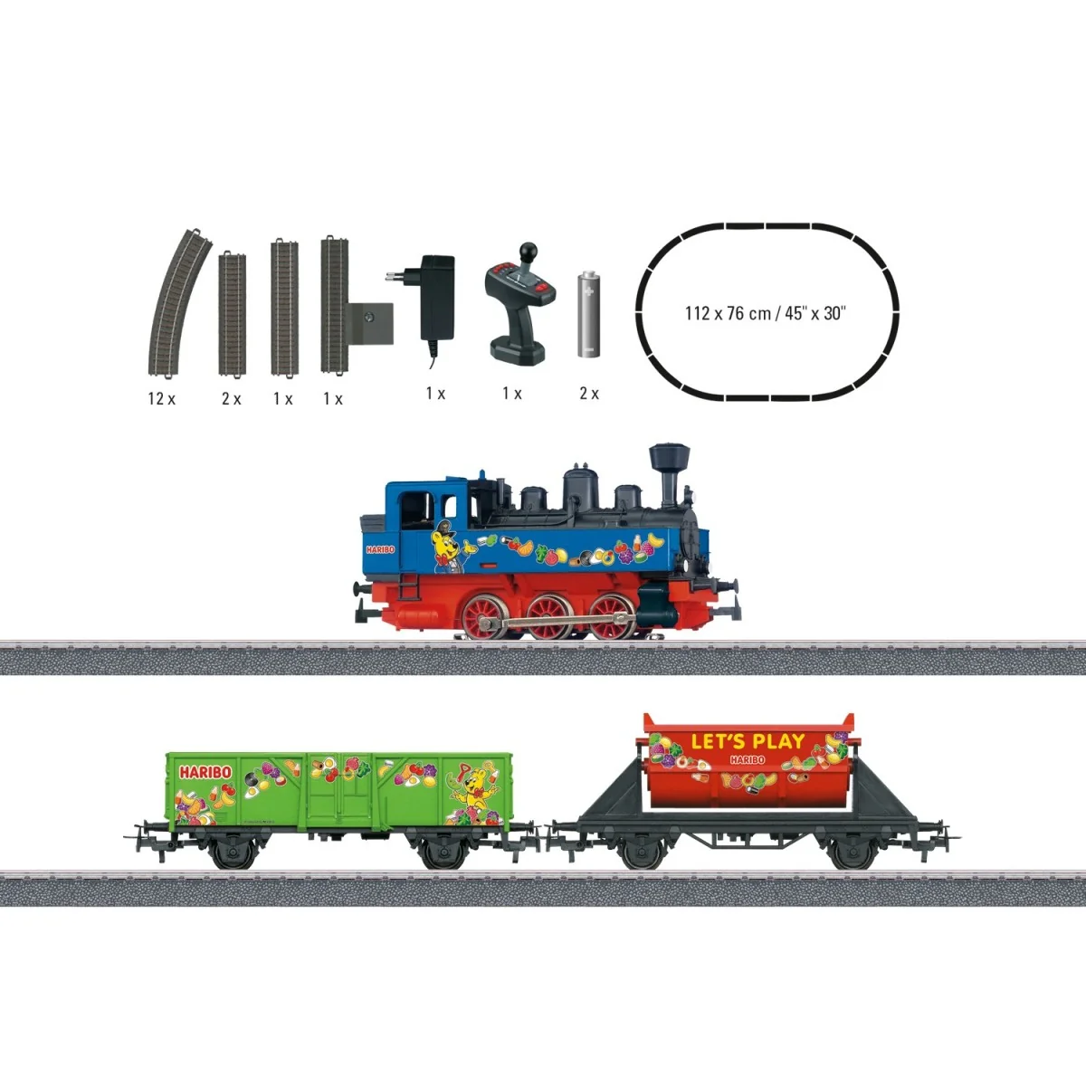Marklin 29132 HARIBO Freight Train Starter Set with Steam Locomotiv...