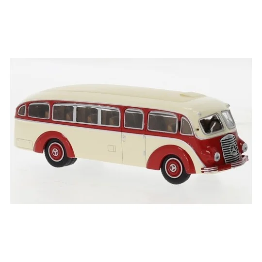 Sai_52430-Brekina 52430 Mercedes Benz LO 3500 coach, light beige / red