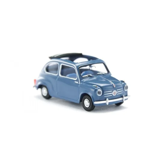 Sai_009906-Wiking 009906 Fiat 600, bleu brillant , toit ouvert