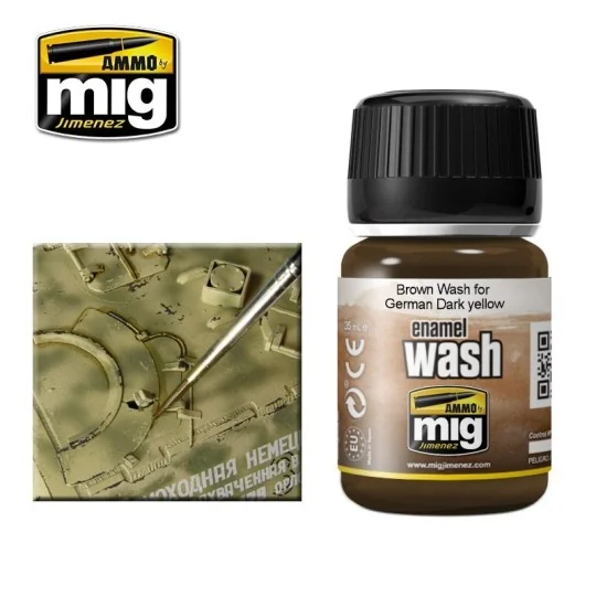 A.MIG-1000-WASH brown for dark yellow German 35ml Mig