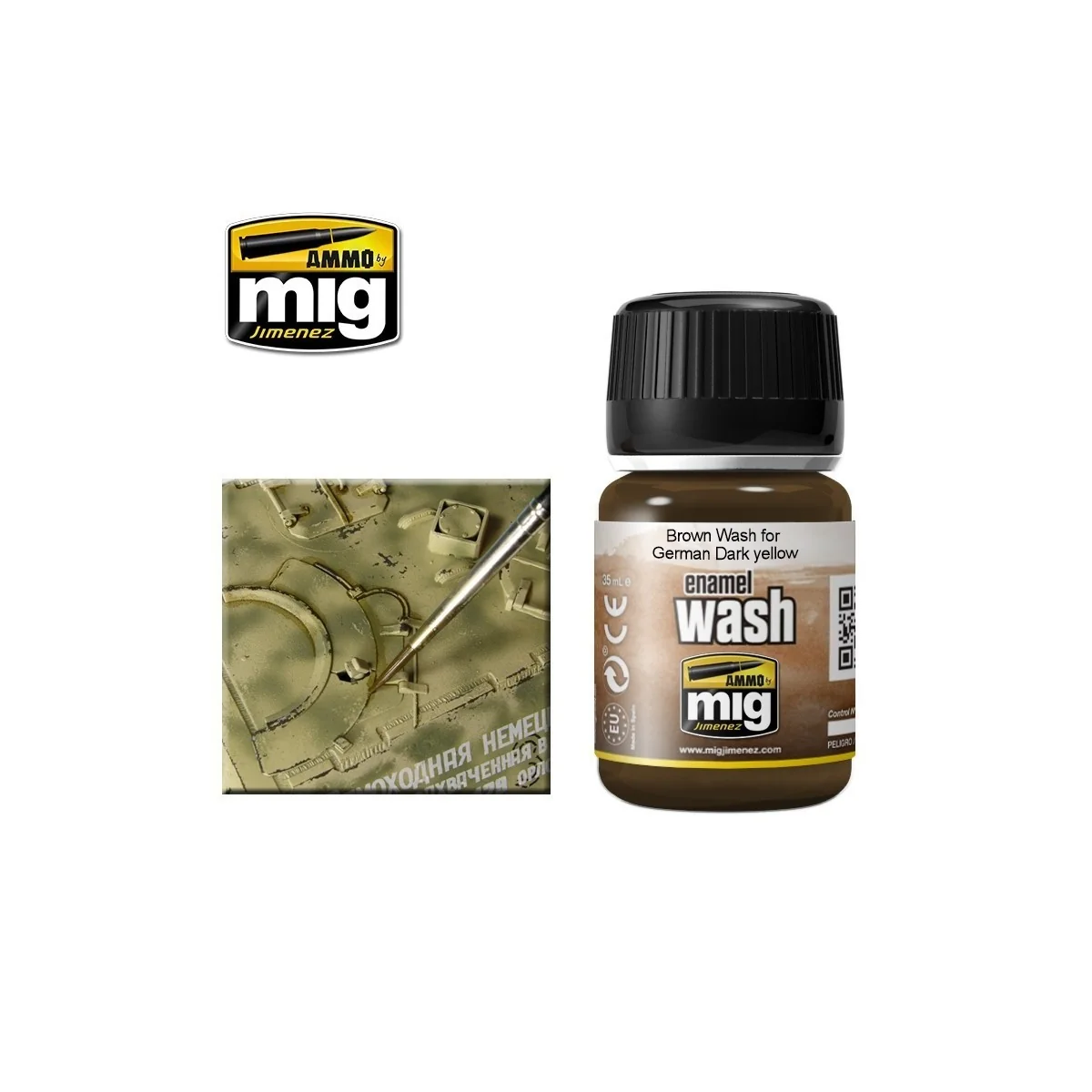WASH marron pour jaune foncé allemand 35ml Mig AMMO - MIG Jimenez A.MIG-1000 - 1