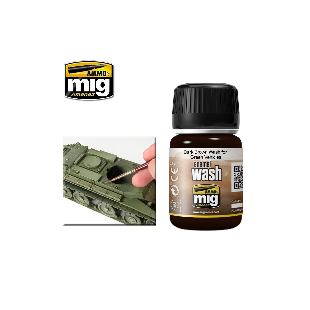 Dark Brown WASH for Green Vehicles 35ml Mig - A.MIG-1005