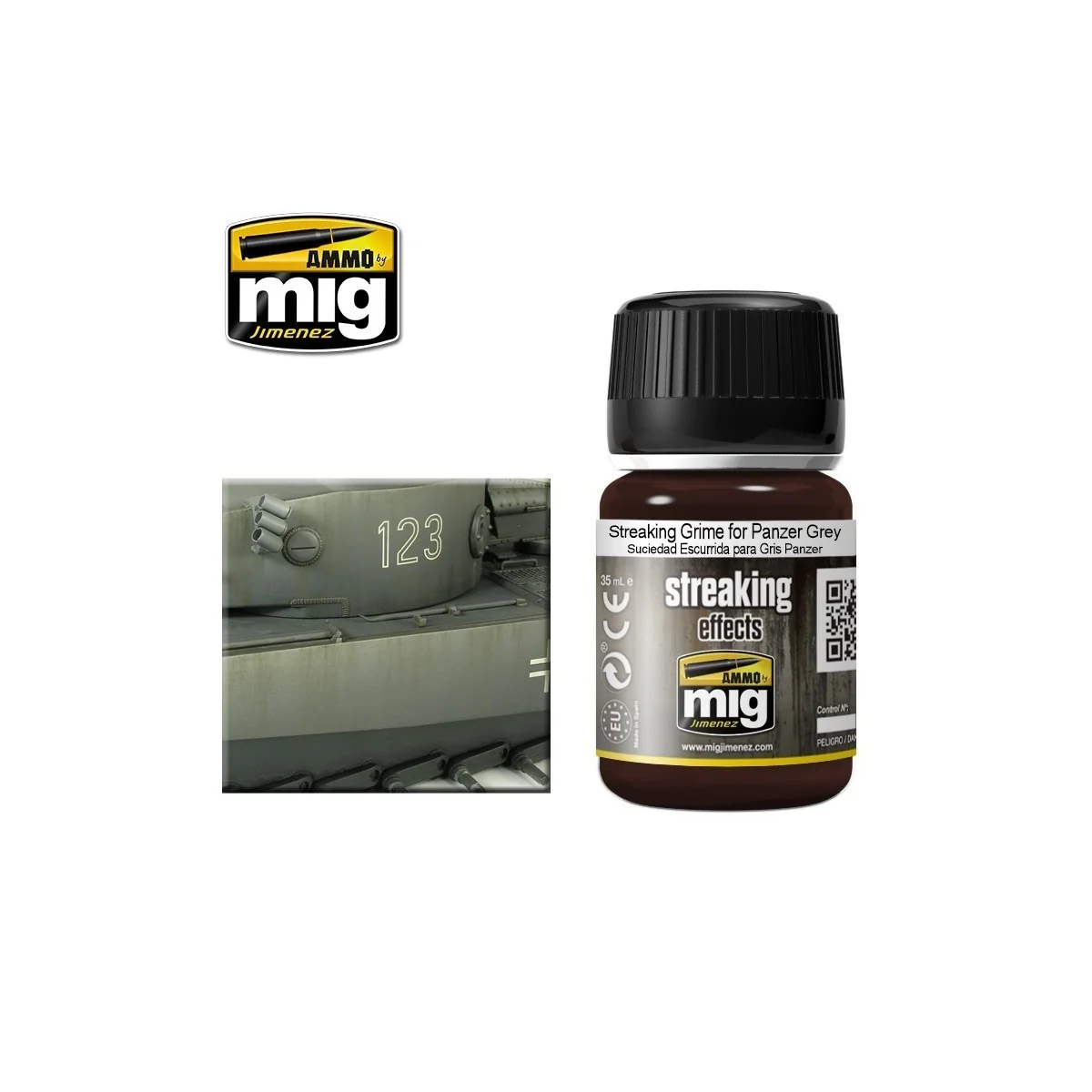 STREAKING Crasse pour Panzer Gris 35ml Mig AMMO - MIG Jimenez A.MIG-1202 - 1