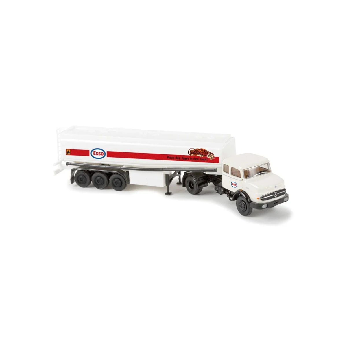 Brekina 81111 Mercedes LS 1620 Tanker Semi-Trailer Truck, ESSO - Sa...