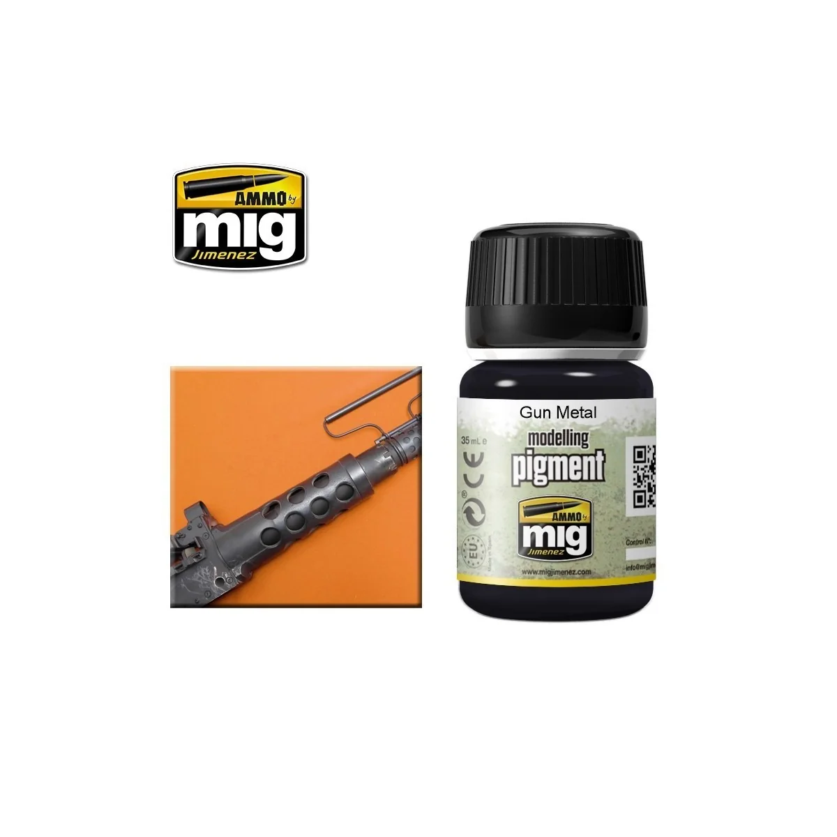Peinture PIGMENT Gun métal 35ml Mig AMMO - MIG Jimenez A.MIG-3009 - 1