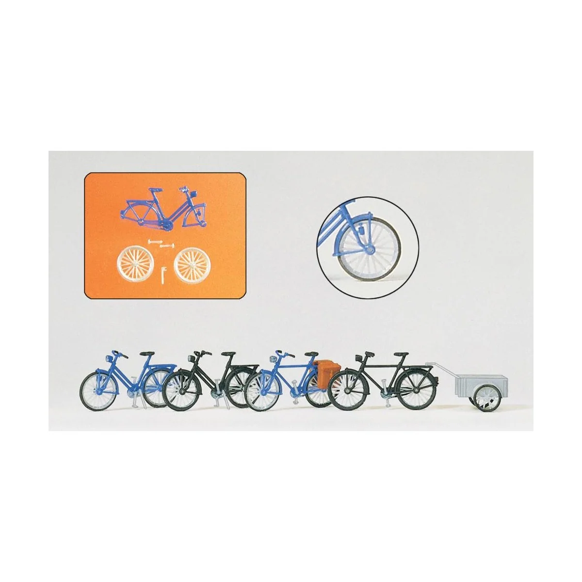 Preiser 17161 Set de 4 vélos et 1 remorque Preiser Preiser_17161 - 1