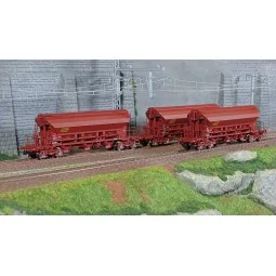 Ree models WB841 Set of 3 T8 Tads hopper wagons, SNCF, ep. IV - WB-841