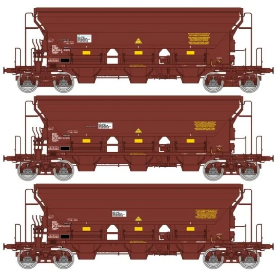 Ree models WB847 Set of 3 T8 hopper wagons Tadkks, SNCF, ep. VI WB-847-Ree models WB847 Set of 3 T8 hopper wagons Tadkks, SNCF, ep. VI