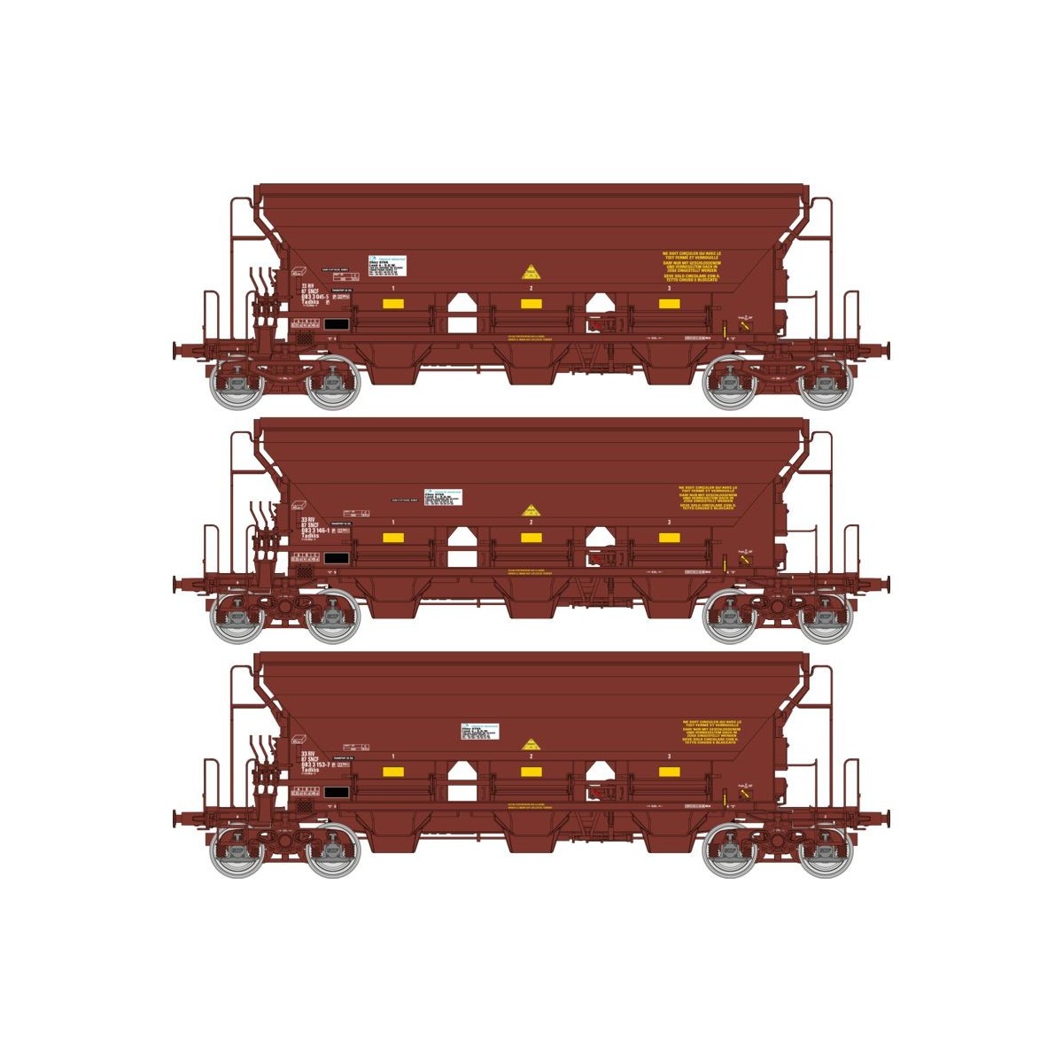 Ree modeles WB847 Set de 3 wagons trémies T8 Tadkks, SNCF, ep. VI Ree Modeles WB-847 - 6
