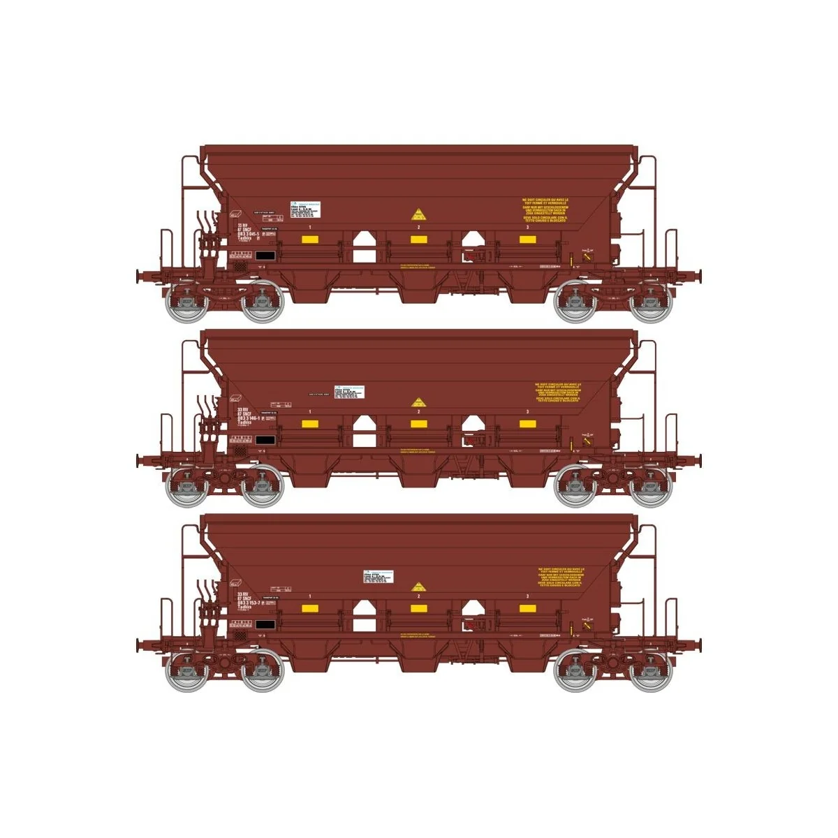 Ree models WB847 Set of 3 T8 hopper wagons Tadkks, SNCF, ep. VI Ree models WB847 Set of 3 T8 hopper wagons Tadkks, SNCF, ep. VI