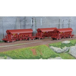 Ree models WB847 Set of 3 T8 hopper wagons Tadkks, SNCF, ep. VI - W...