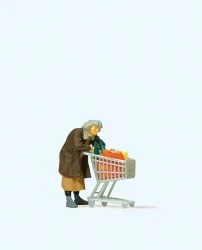 Preiser 29095 character, homeless and his shopping cart
