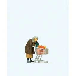 Preiser 29095 character, homeless and his shopping cart - Preiser_2...