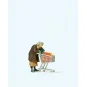 Preiser 29095 character, homeless and his shopping cart Preiser_29095-Preiser 29095 character, homeless and his shopping cart