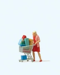 Preiser 28081 figure, Woman with shopping cart