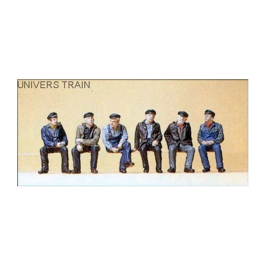Preiser_10351-Preiser 10351 personnages, ouvriers et dockers assis