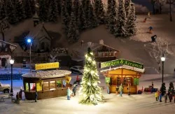 Faller 134002 Maquette, 2 Stands de marché de Noël avec sapin illuminé Faller Faller_134002 - 1