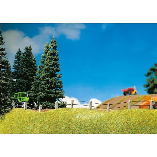 Faller_180432-Faller 180432 Model Kit, Metal Fence with Concrete Posts