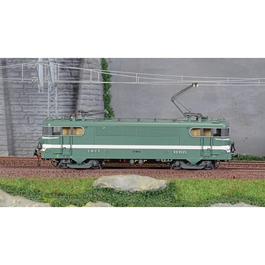 Lsm_10250S-LS Models 10250S Locomotive électrique BB 9525, SNCF, vert, livrée Béziers, logo blanc, Avignon, Digital sonore
