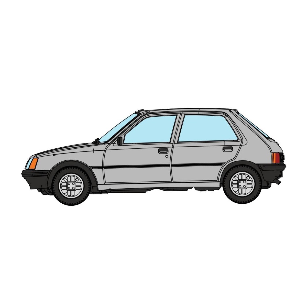 Ree Modeles CB148 Peugeot 205 GE Car, Metallic Grey - CB-148