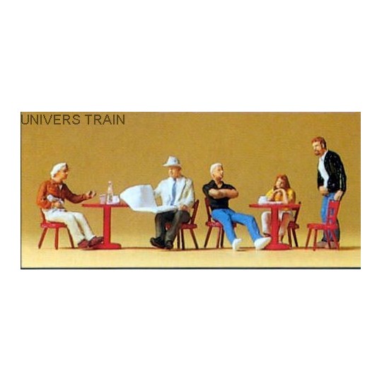 PREISER_10369-Preiser 10369 Personnages, consomateurs au café