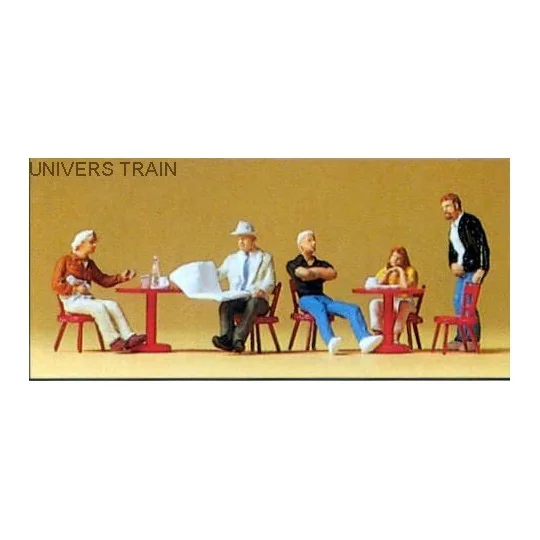 PREISER_10369-Preiser 10369 Personnages, consomateurs au café