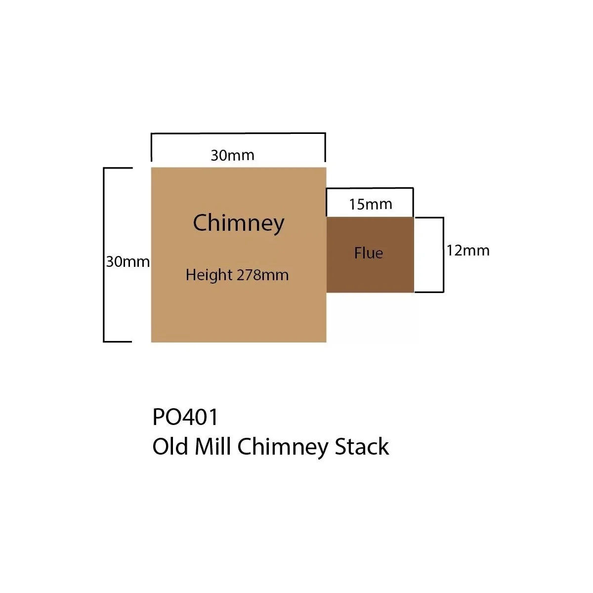 Metcalfe PO401 Model Kit, Chimney of an old factory - MET-PO401