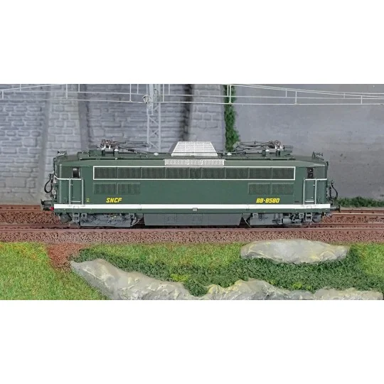 R37_HO41074DS-R37 HO41074DS Locomotive électrique BB 8580, SNCF, verte, Villeneuve, digital sonorisée