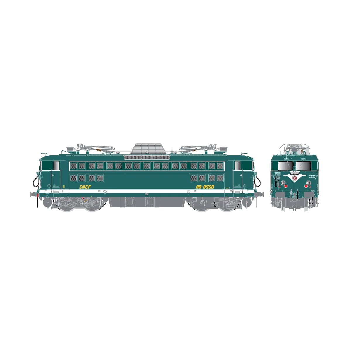 R37 HO41075DS Locomotive électrique BB 8550, SNCF, verte, Villeneuve, digital sonorisée Rail 37 - R37 R37_HO41075DS - 4