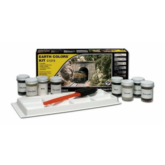 WC_1215-Woodland Scenics C1215 Paint Kit 5 pots of earth decor 29.5ml