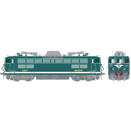 R37_HO41076-R37 HO41076 Locomotive électrique BB 8575, SNCF, verte, Toulouse
