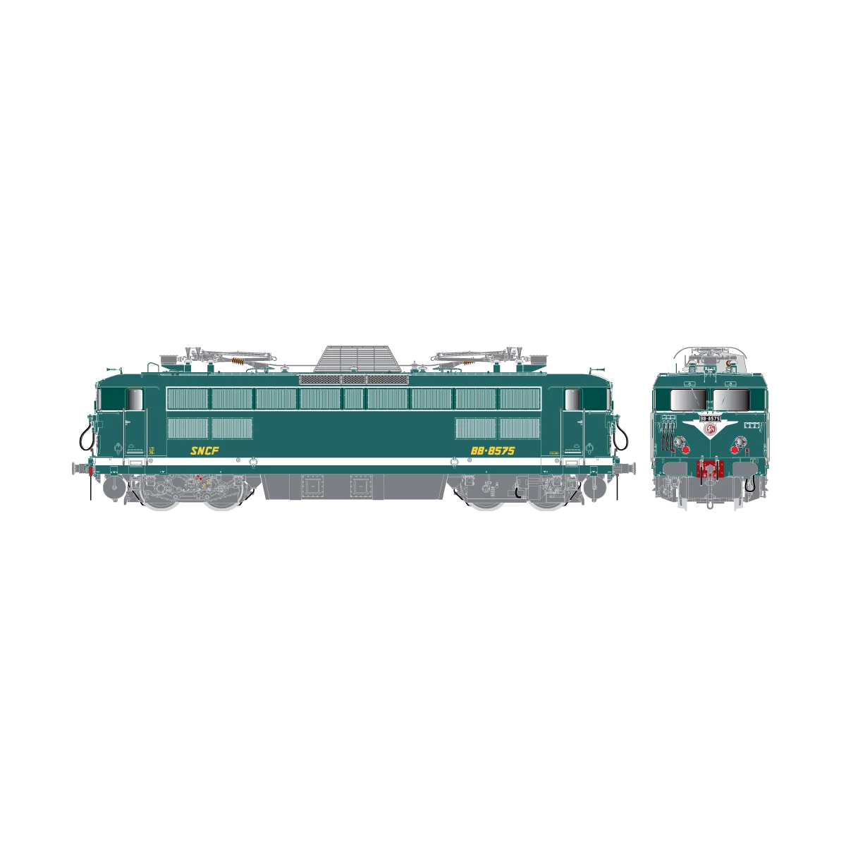 R37 HO41076 BB 8575 electric locomotive, SNCF, green, Toulouse - R3...