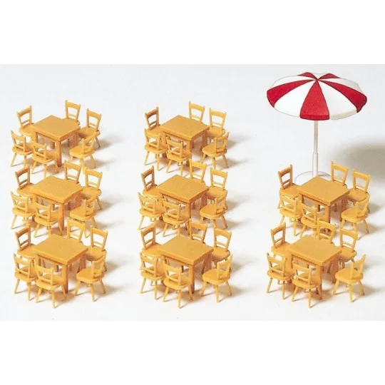 Preiser 17201 Kit of 8 tables, 48 chairs and 1 parasol Ho - Preiser... Preiser_17201-Preiser 17201 Kit of 8 tables, 48 chairs and 1 parasol Ho - Preiser_17201