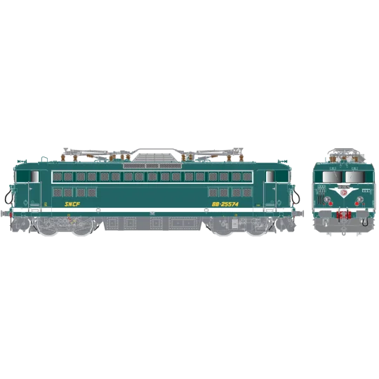 R37 HO41088 Electric locomotive BB 25574, SNCF, green, U6 buffers, ... R37_HO41088-R37 HO41088 Electric locomotive BB 25574, SNCF, green, U6 buffers, bow, Dijon