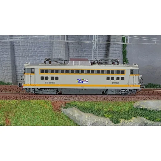 R37_HO41089DS-R37 HO41089DS Locomotive électrique BB 20213, SNCF, gris béton, 75ans du BLS, digital sonorisée